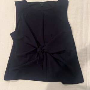 Ann Taylor Navy Tie-Front Blouse
